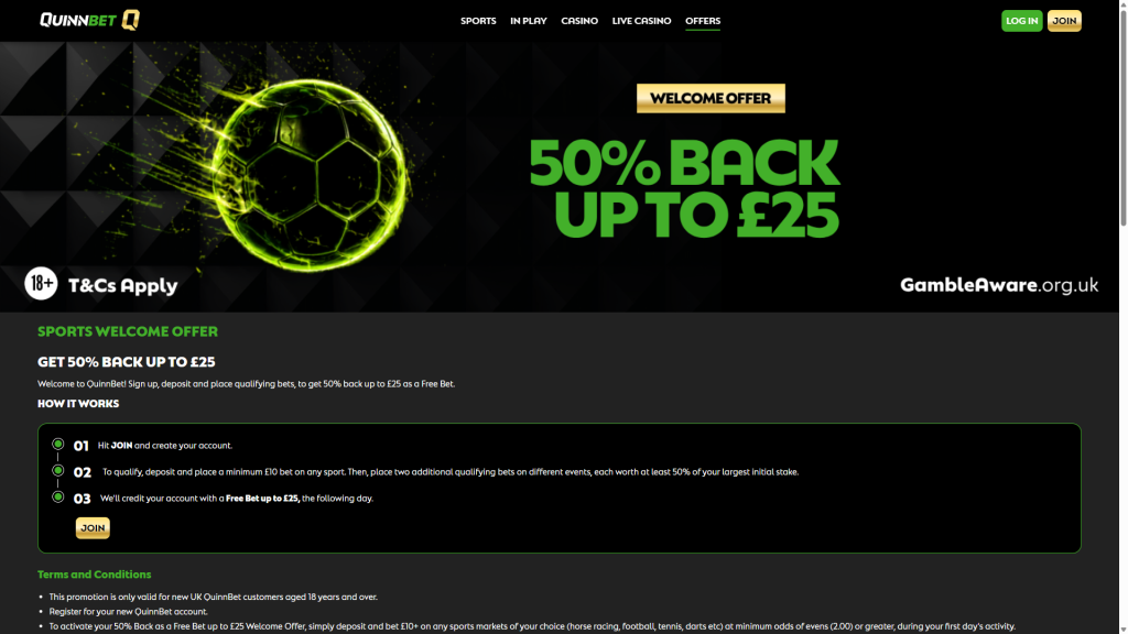 QuinnBet Welcome Offer