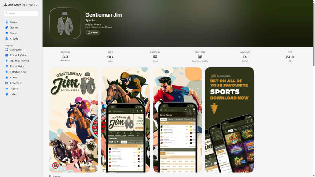 Gentleman Jim Sports Betting App